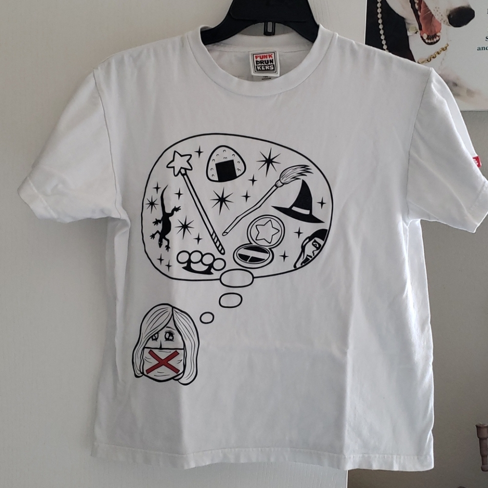 Punk Drunkers Cropped Shirt Size M